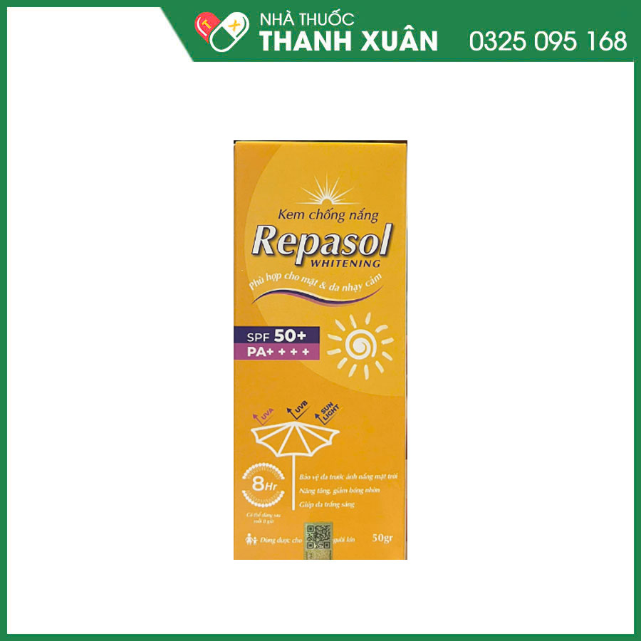 Kem chống nắng Repasol Whitening giúp dưỡng da, chống nắng, làm sáng da